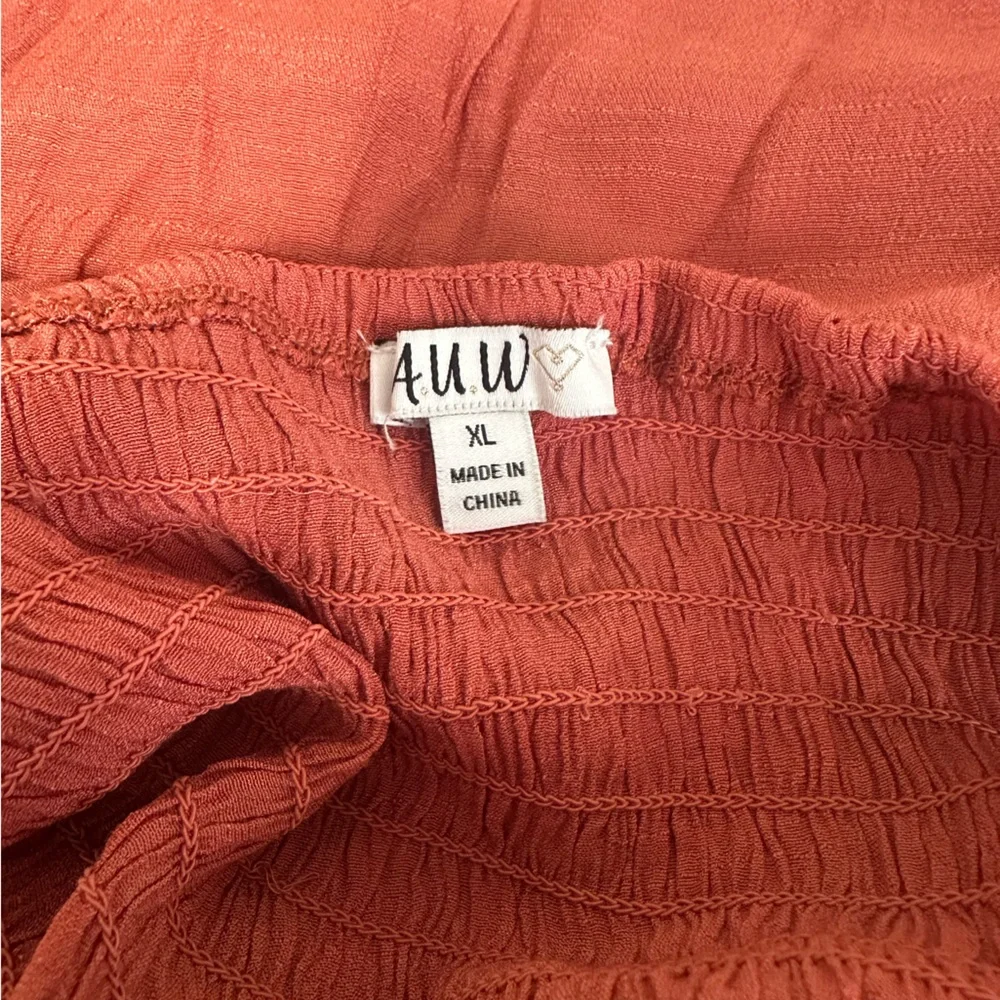 Rust Coloured Button-Up Mini Dress - Picture 6 of 7